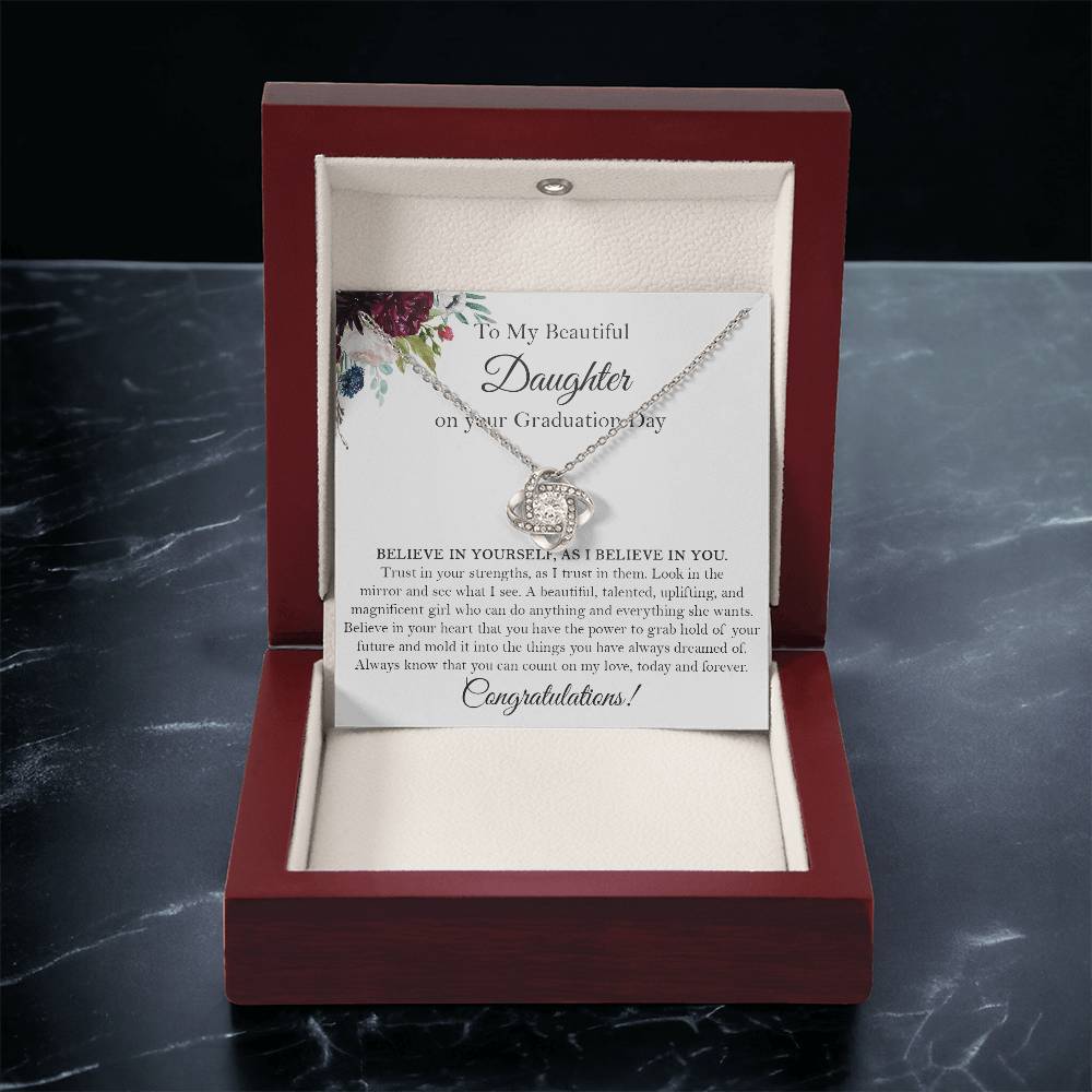 Graduation Gift For Daughter From Mom And Dad High School Masters Degree Graduation Sentimental Graduation Gift For Teenage Girl Love Knot Necklace