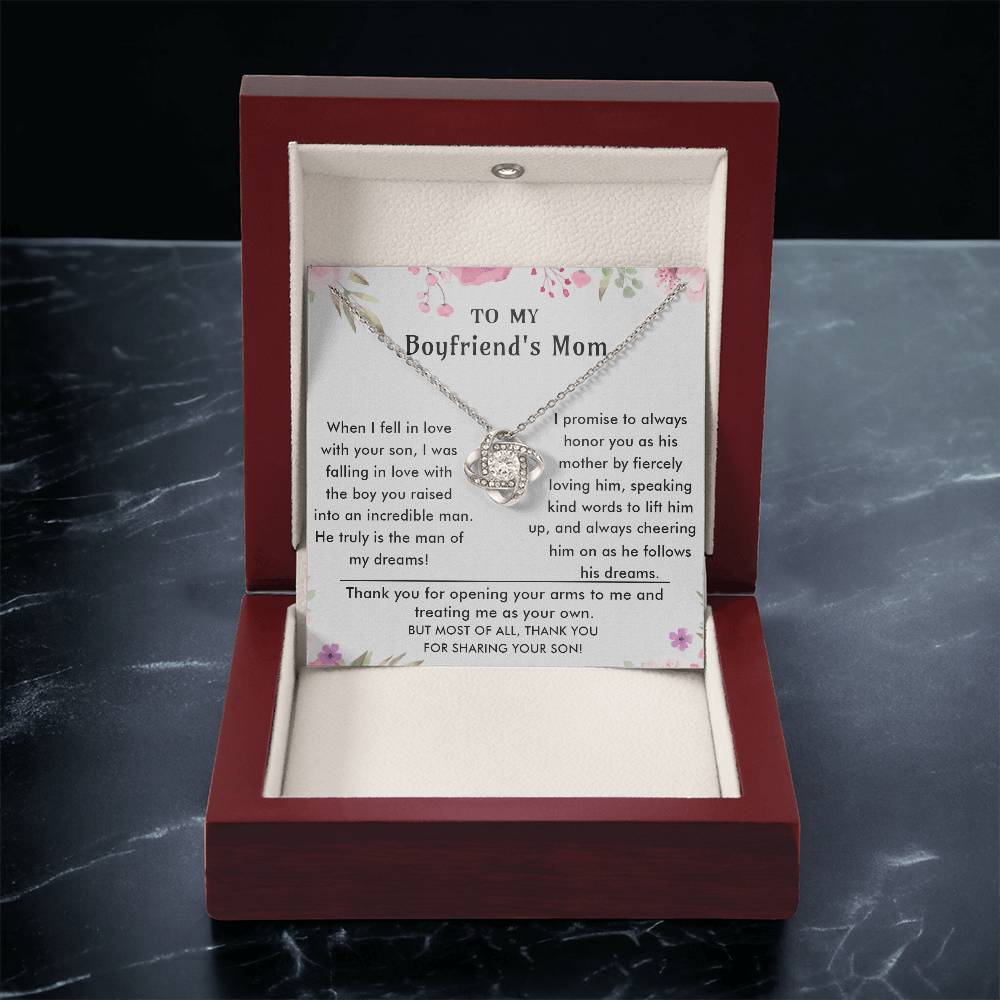 To My Boyfriend's Mom - Luxury Gift For Mother's Day Love Knot Necklace