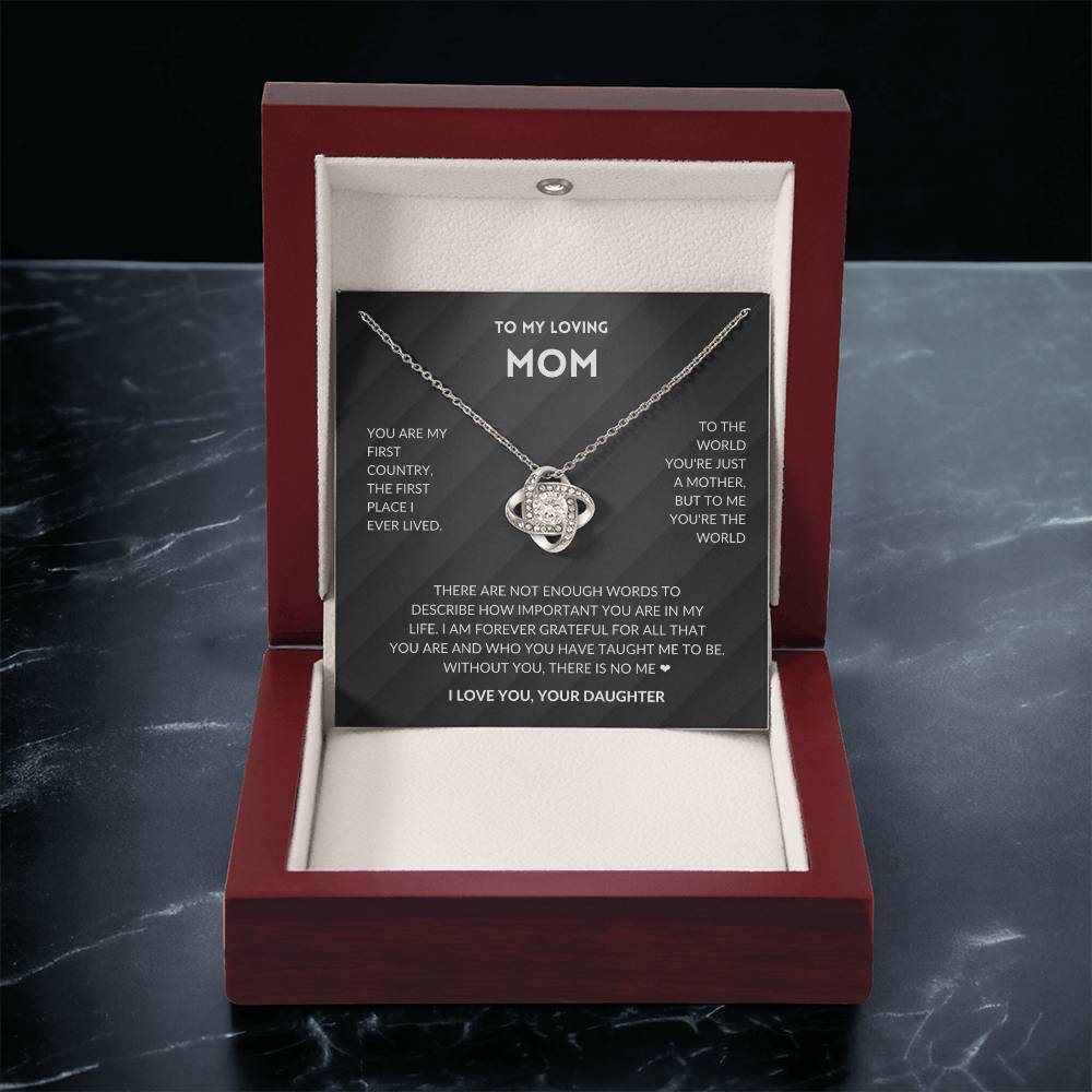 Without You There's No Me - Mother's Day Ne Love Knot Necklace