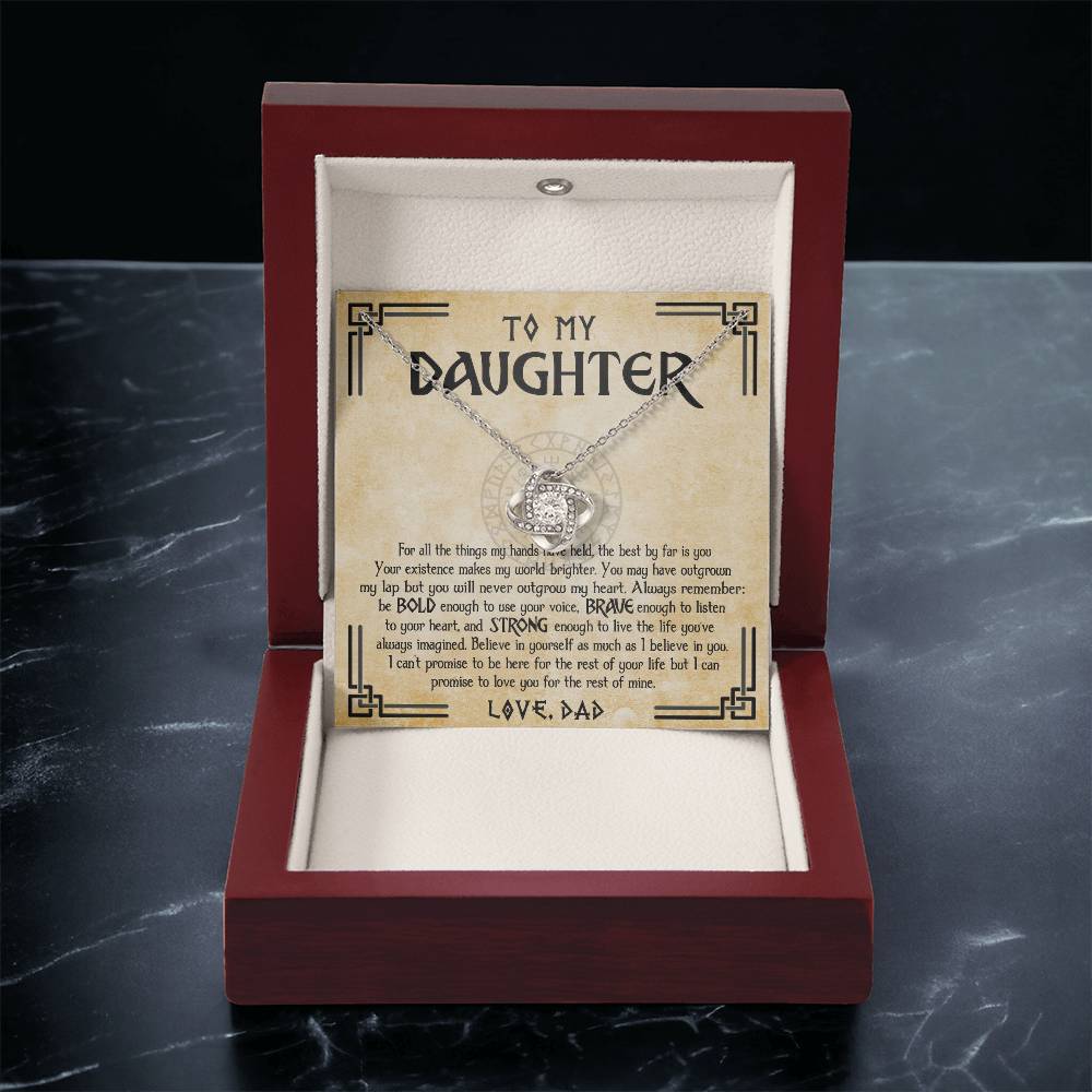 To My Daughter Necklace Viking Jewelry Gift For Daughter From Dad Viking Daughter Gift Daughter Birthday Graduation Gift Love Knot Necklace