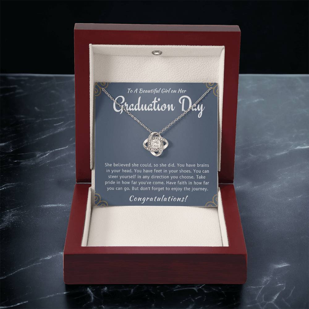 Graduation Day - She Believed She Could Love Knot Necklace