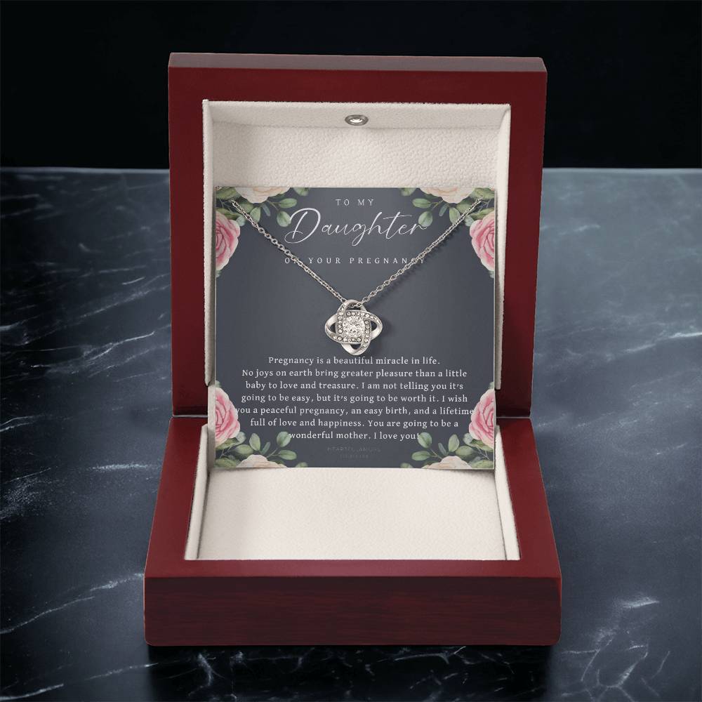 Pregnancy Gift For Daughter Baby Shower Gift Mom To Be Gift Pregnant Daughter Gift From Mom New Mom Expecting Mom Gift Expe Love Knot Necklace