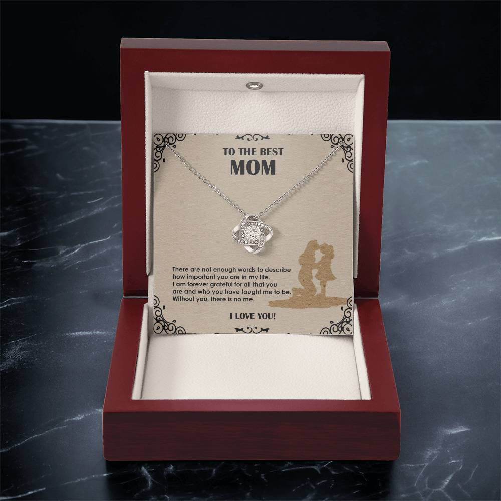 Mom Necklace Best Mom – To My Mom Best Necklace – Love Knots – Necklace With Gift Box Love Knot Necklace