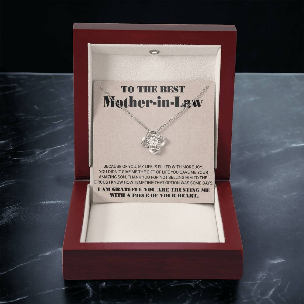 Gift For Mother-In-Law More Joy 2 Love Knot Necklace Love Knot Necklace