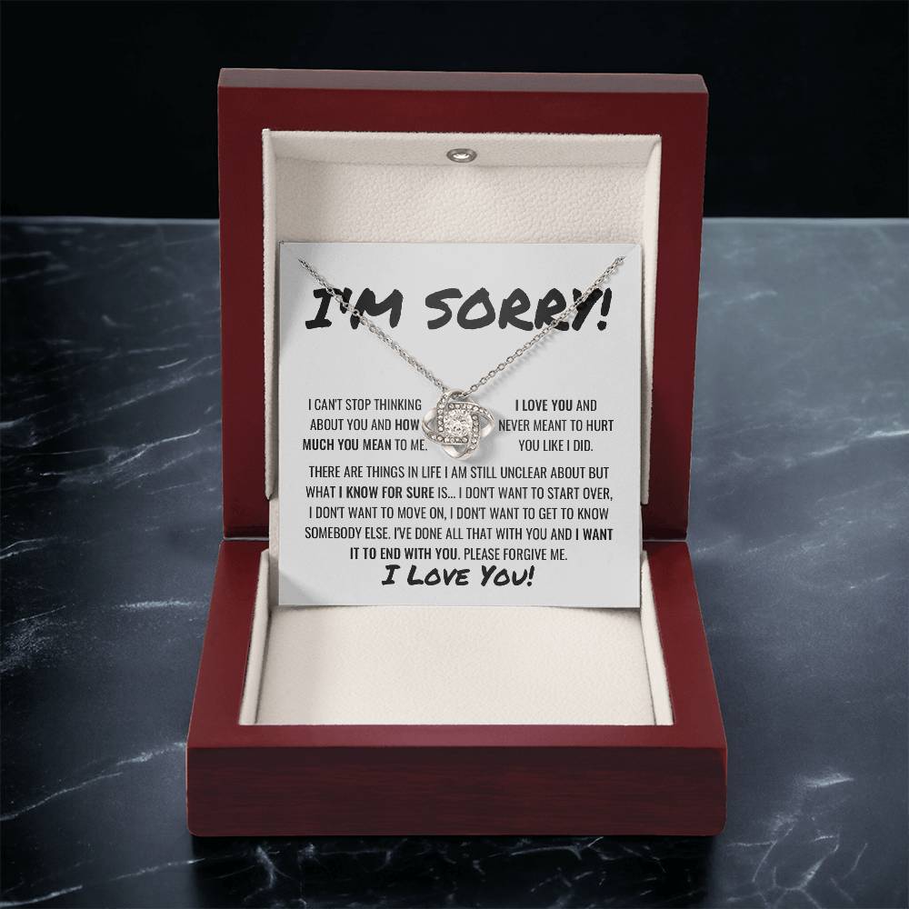 You Are The One Apology Necklace 1 Love Knot Necklace