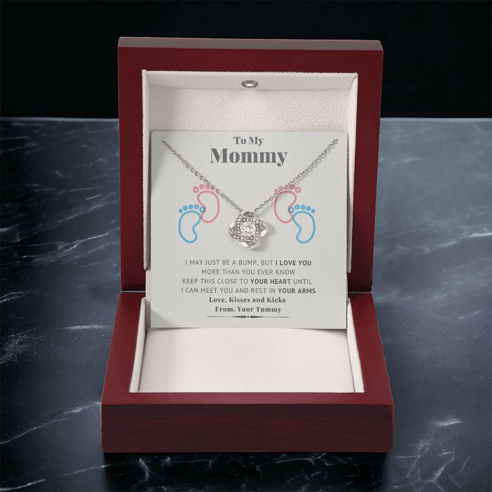 New Mommy Necklace New Mom Mother's Day Gift First Time Mom Gift New Mom Gift Jewelry Gift For New Mom Necklace New Mommy Baby Shower Gift Pregnanc Love Knot Necklace