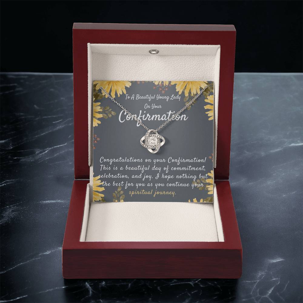 Confirmation Gift For Girls Confirmation Granddaughter Goddaughter Confirmation Confirmation Gift Ideas For Girls Catholic Confirmation Love Knot Necklace