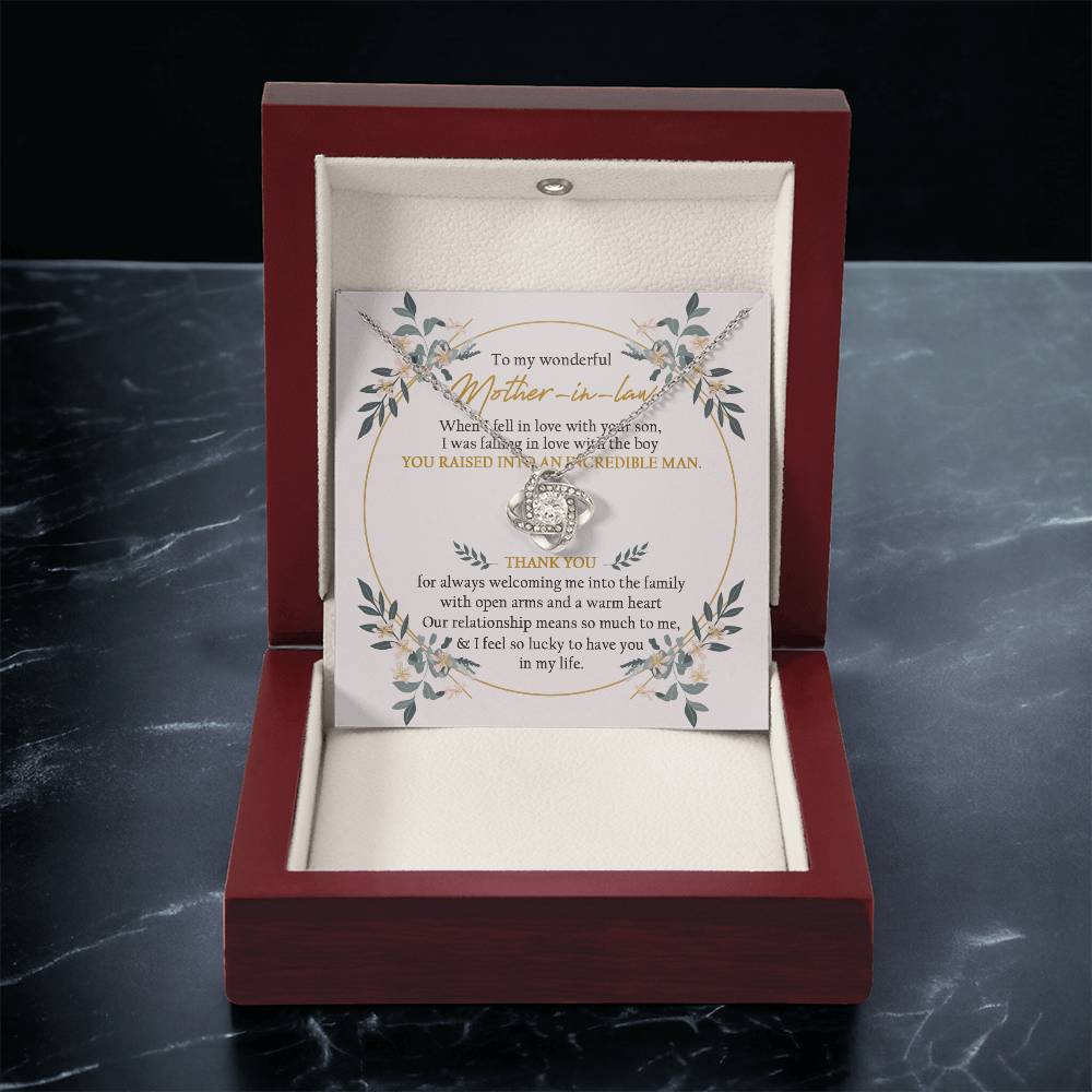 To My Mother In Law Love Knot Necklace