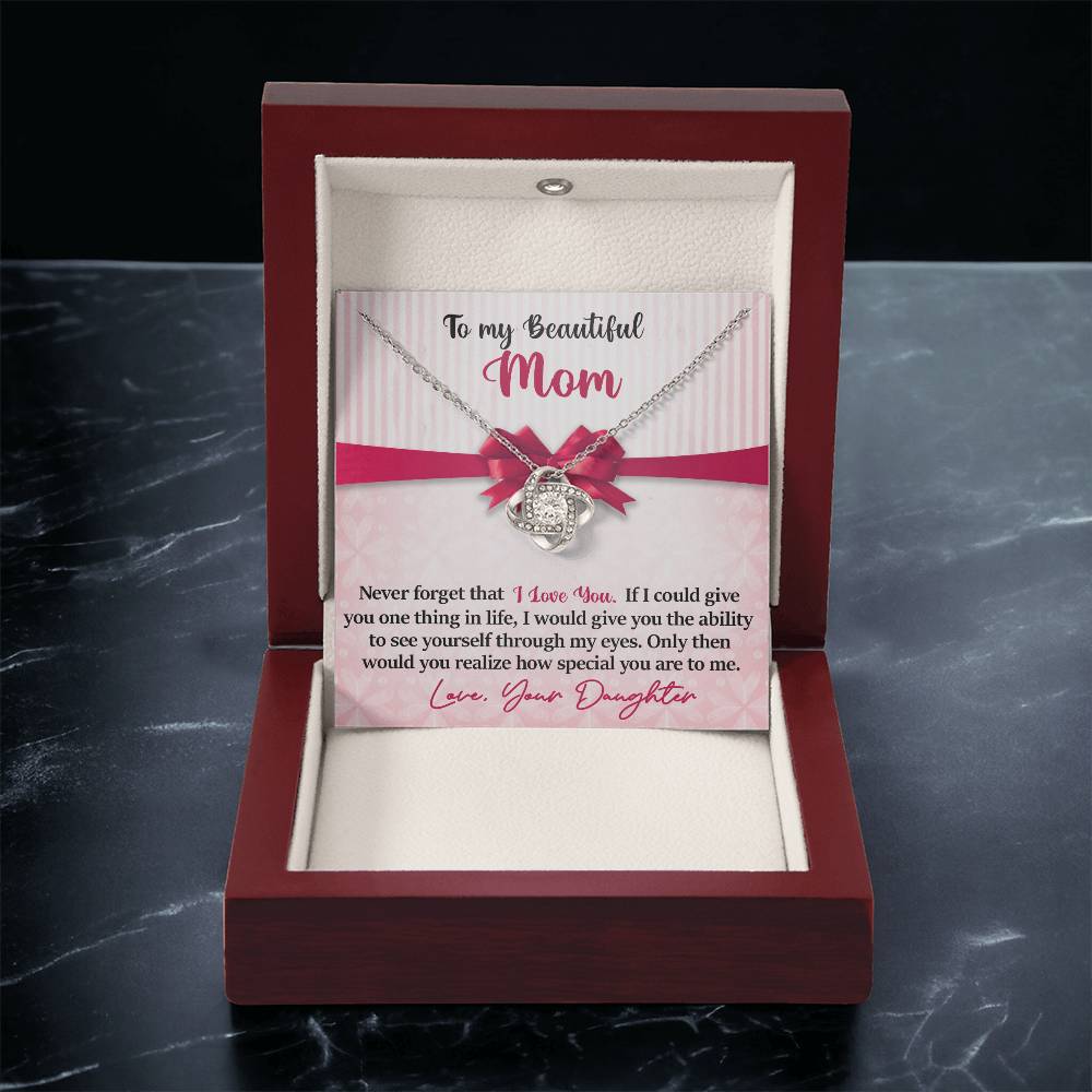 Mom - I Love You Love Knot Necklace