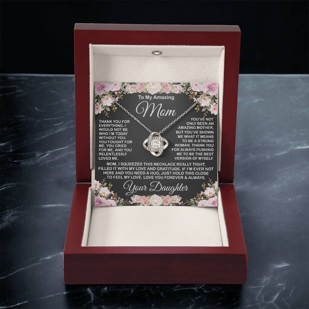 Gift For Amazing Mom Gift For Mom From Daughter Love Knot Necklace