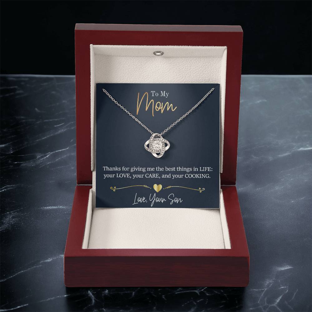Mom - Thanks For Giving Me Love Knot Necklace