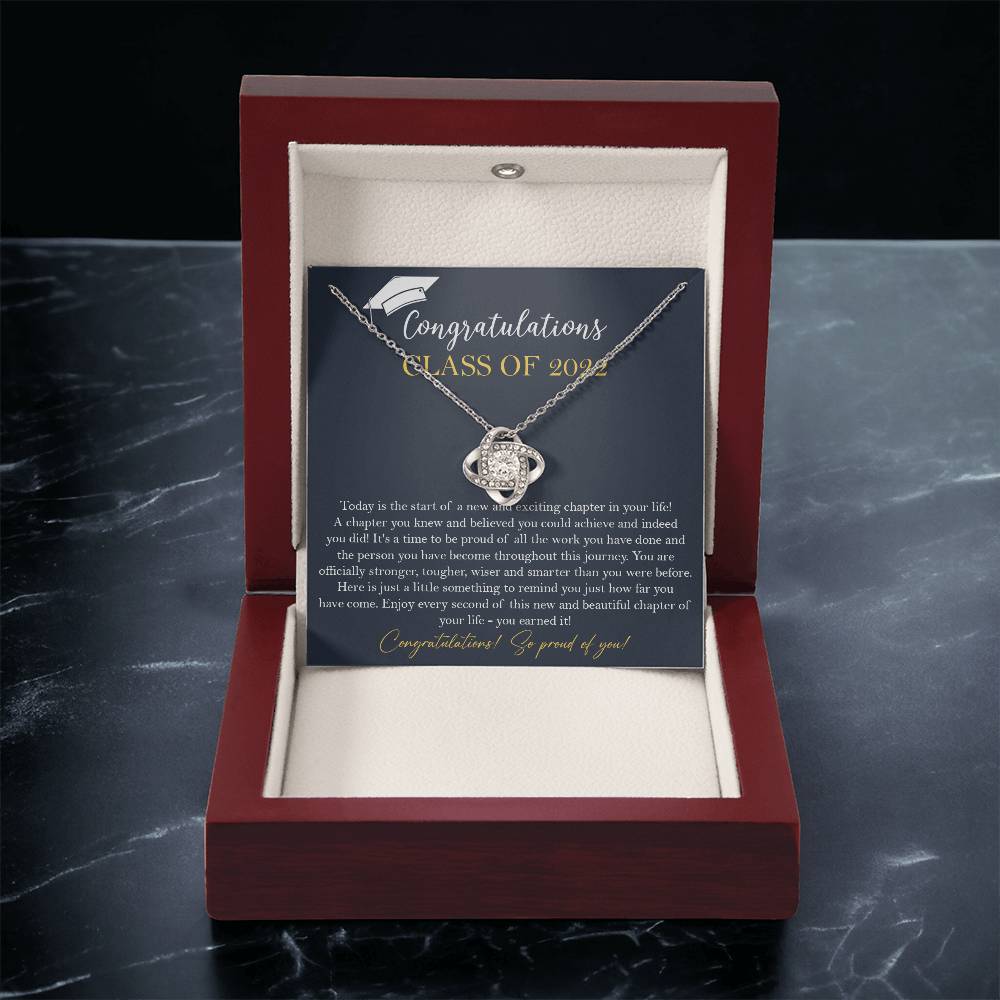 Class Of 2022 Graduation Gift Necklace Graduation Gift F Love Knot Necklace