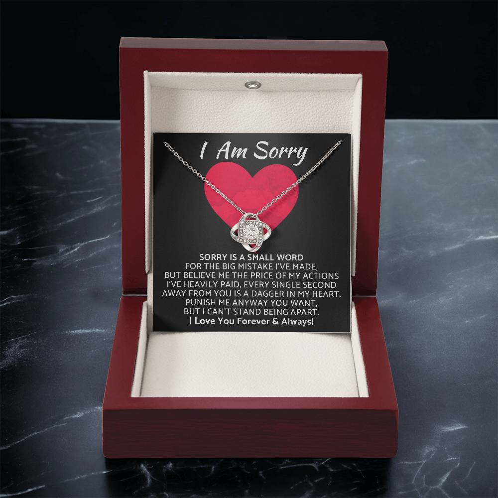 Premium I Am Sorry Gift for Your Love Knot Necklace