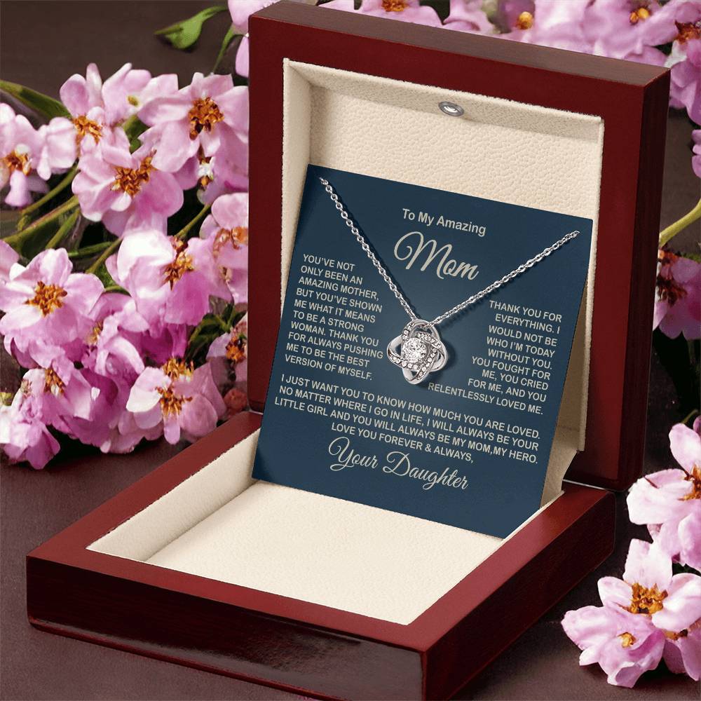 To My Amazing Mom Necklace Gift For Mom From Daughter Sentimental Gift Mother's Day Gift Love Knot Necklace