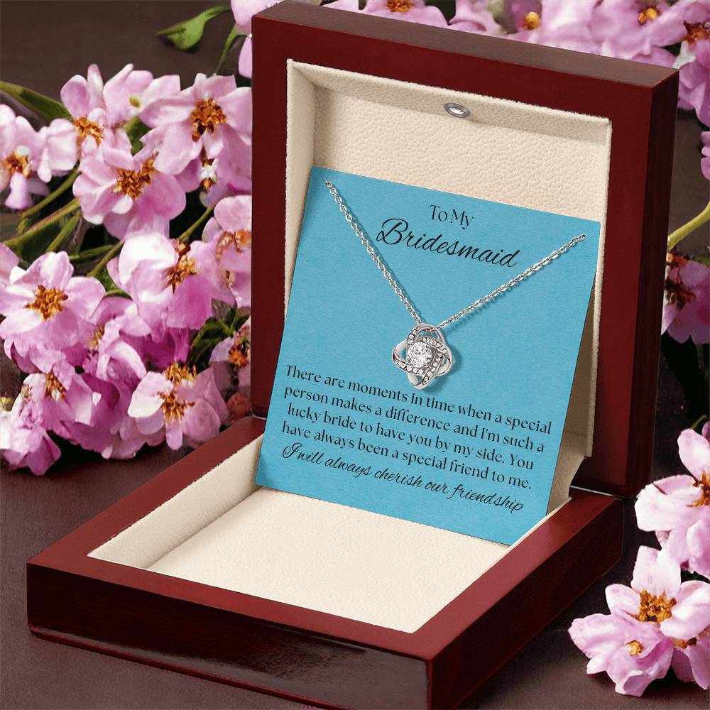 Bridesmaid For A Day Friends For Life(1) Love Knot Necklace