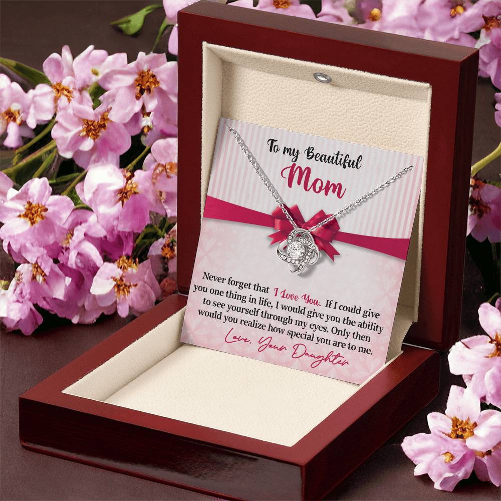 Mom - I Love You Love Knot Necklace