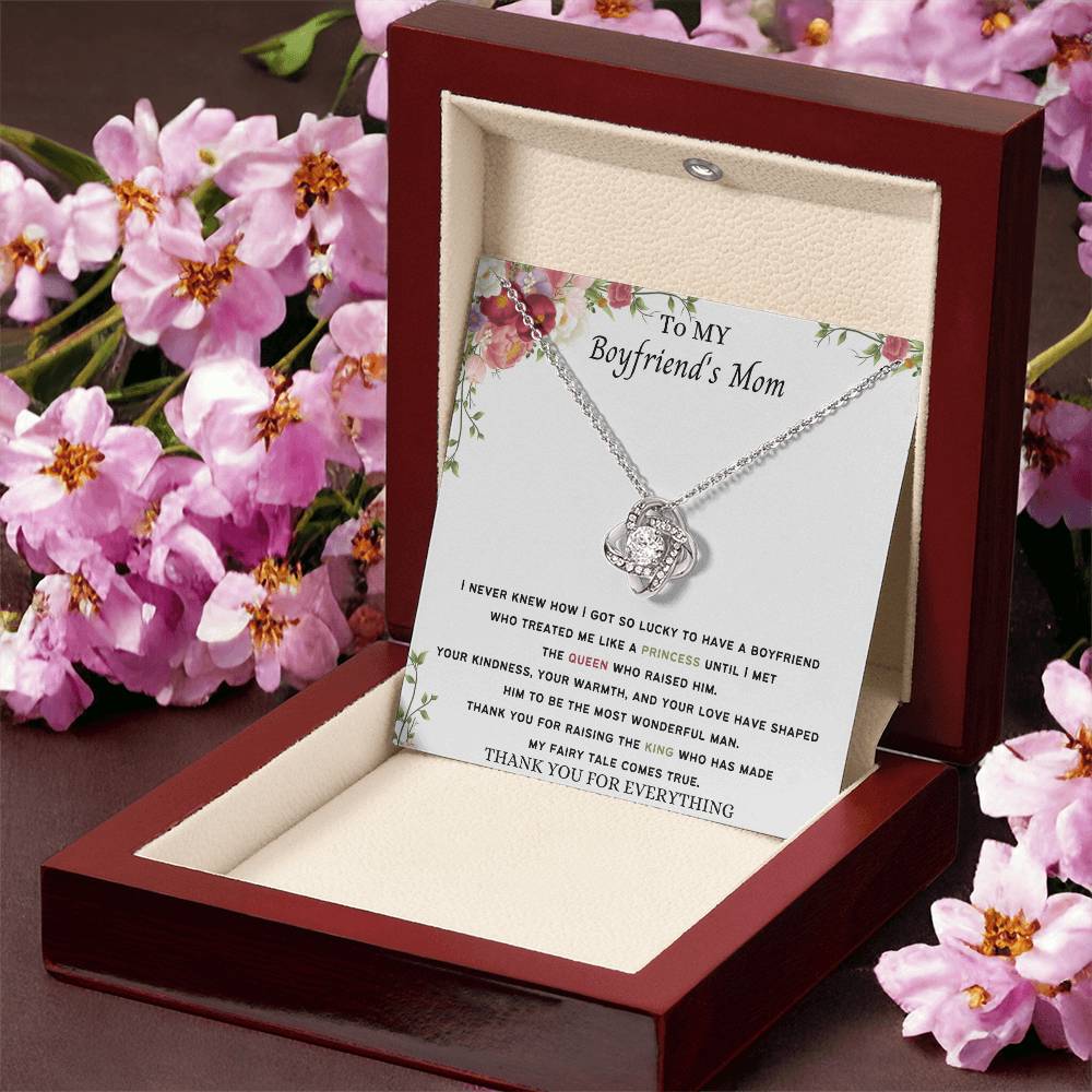 To My Boyfriend's Mom Necklace Love Knot Necklace
