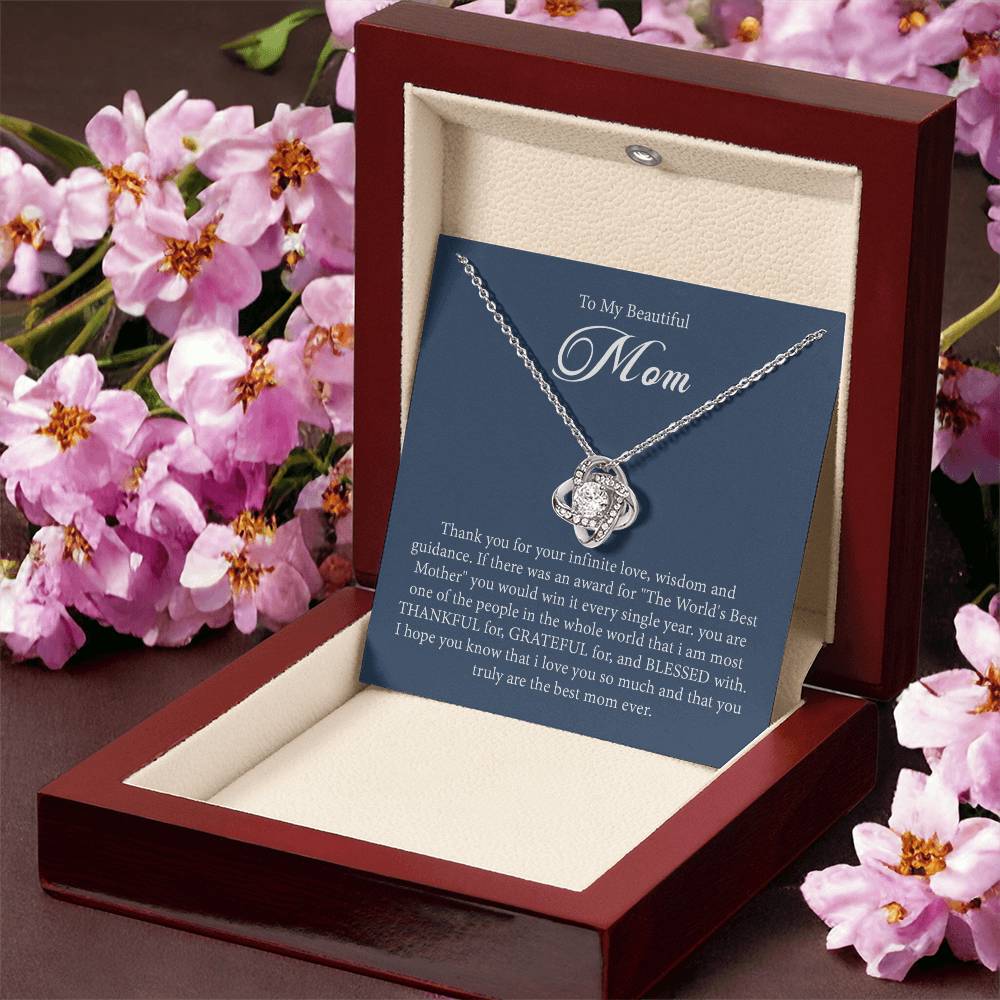 To My Beautiful Mom - Necklace - Love Knot Love Knot Necklace