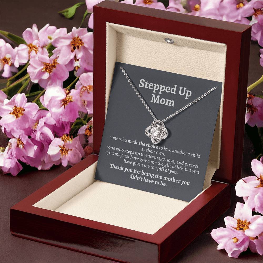 Meaningful Stepmom Gift Thank You Stepmom Bonus Mom Necklace Unbiological Mom Gift Love Knot Necklace