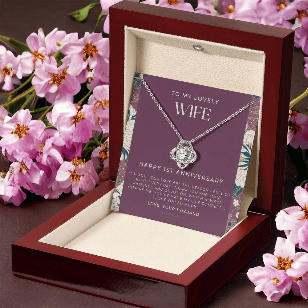 1 Year Anniversary Gift For Wife 1 Year Anniversary Gifts 1 Year Wedding Anniversary Gift Ideas 1St Wedding Anniversary Gift F(11) Love Knot Necklace