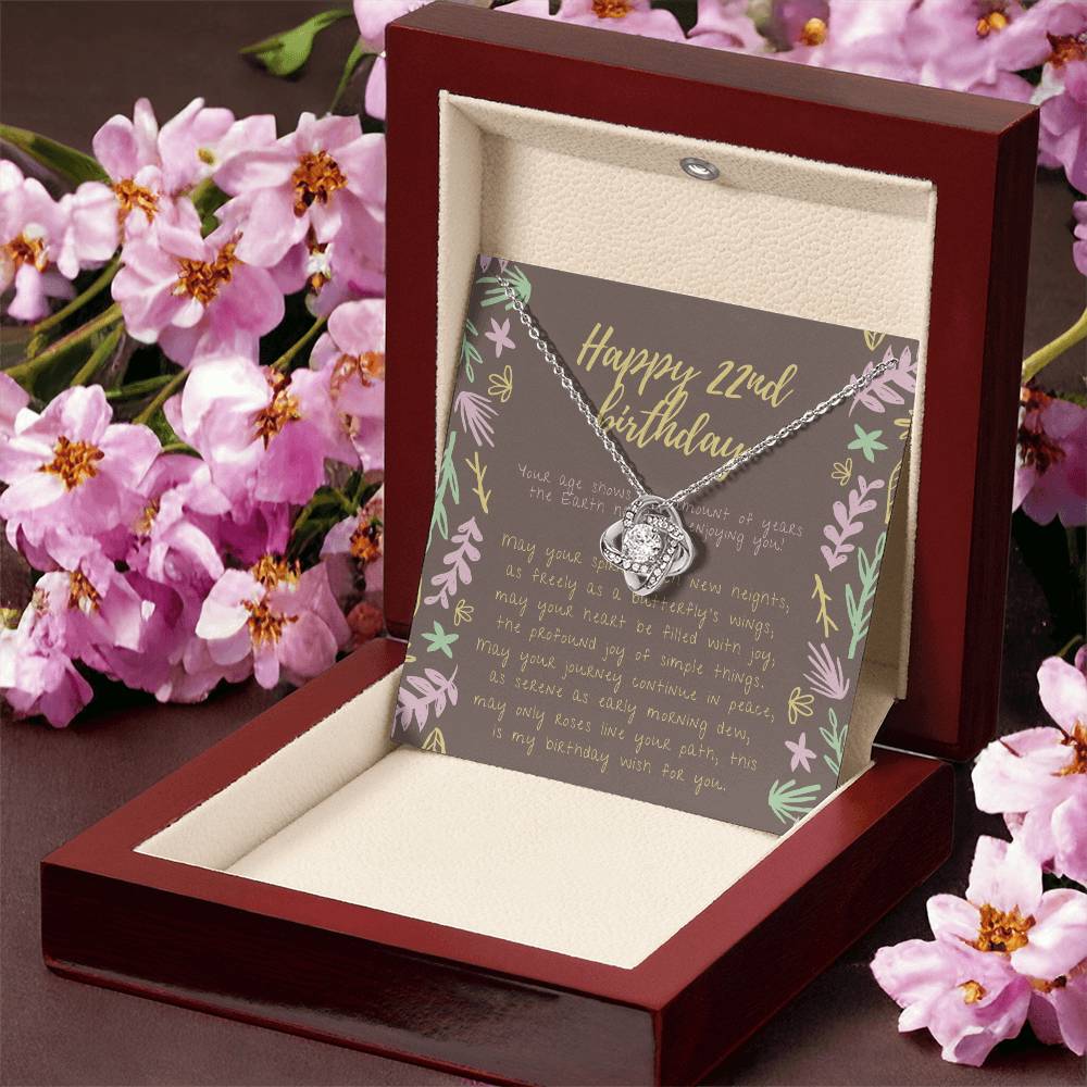 Happy 22Nd Birthday Gifts For 22Nd Birthday 22Nd Birthday Gift For Her 22 Year Old Female Best Friend 22Nd B Love Knot Necklace