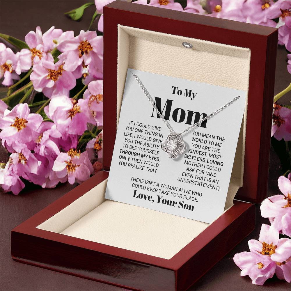 Irreplaceable Mom Mother's Day Necklace Love Knot Necklace
