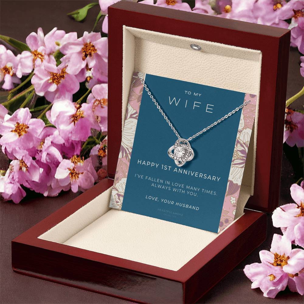 1 Year Anniversary Gift For Wife 1 Year Anniversary Gifts 1 Year Wedding Anniversary Gift Ideas 1St Wedding Anniversary Gift F(8) Love Knot Necklace