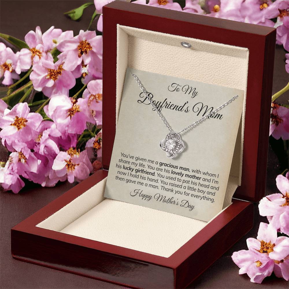 To My Boyfriend's Mom Necklace Happy Mother's Day Mother's Day Gift For Mom Of Boyfriend Love Knot Necklace