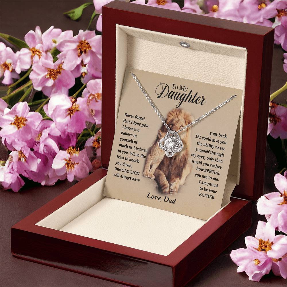 To My Daughter - Proud Of You - Necklace 1 Love Knot Necklace
