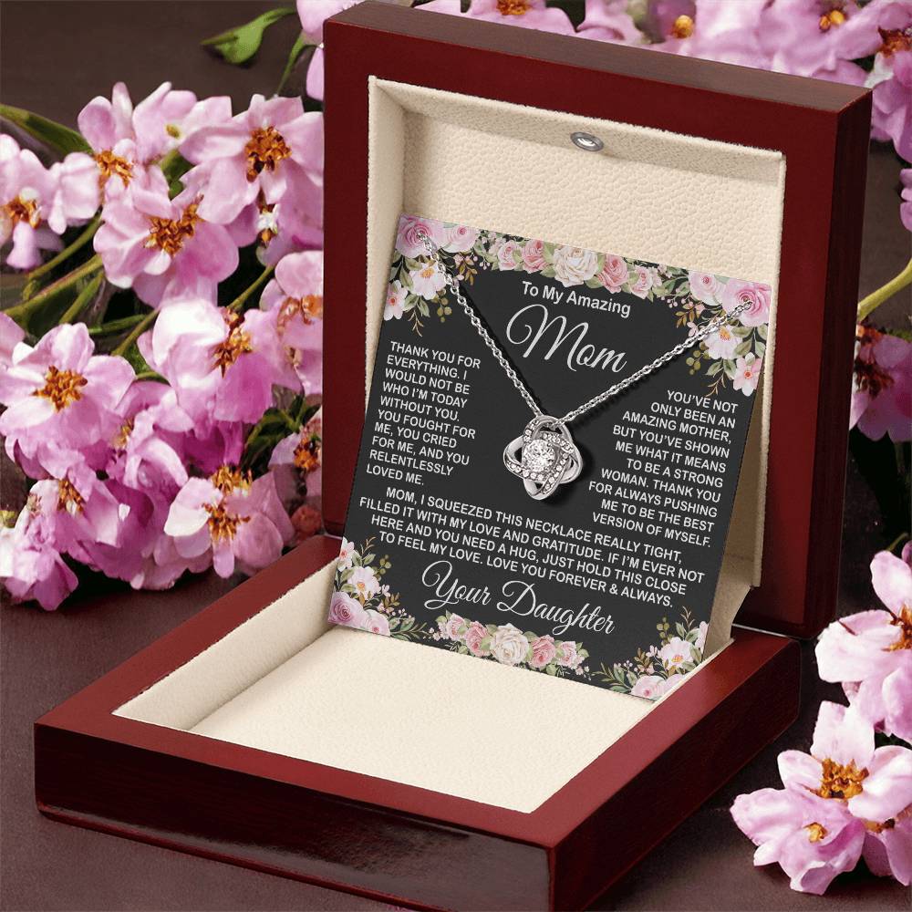 Gift For Amazing Mom Gift For Mom From Daughter Love Knot Necklace