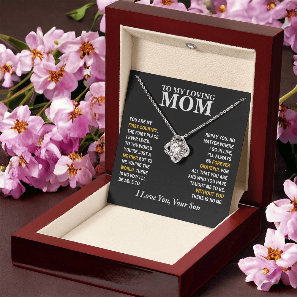 Mom - Forever Grateful - Necklace Love Knot Necklace
