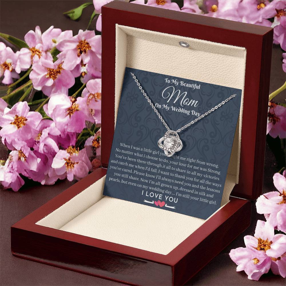 Mother Of The Bride Gift From Daughter To My Lovely Mom On My Wedding Day Necklace Gift From Bride To Mother Momm Love Knot Necklace