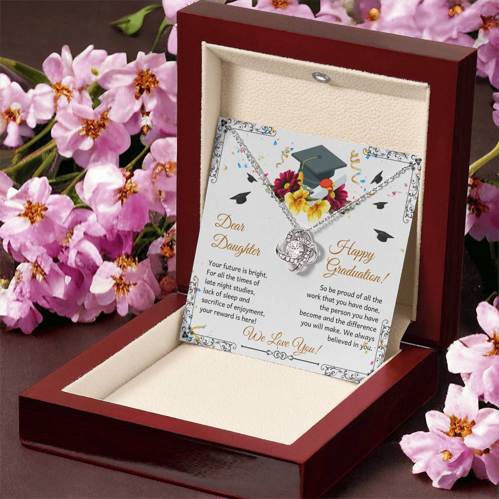 Dear Daughter - Happy Grad Love Knot Necklace
