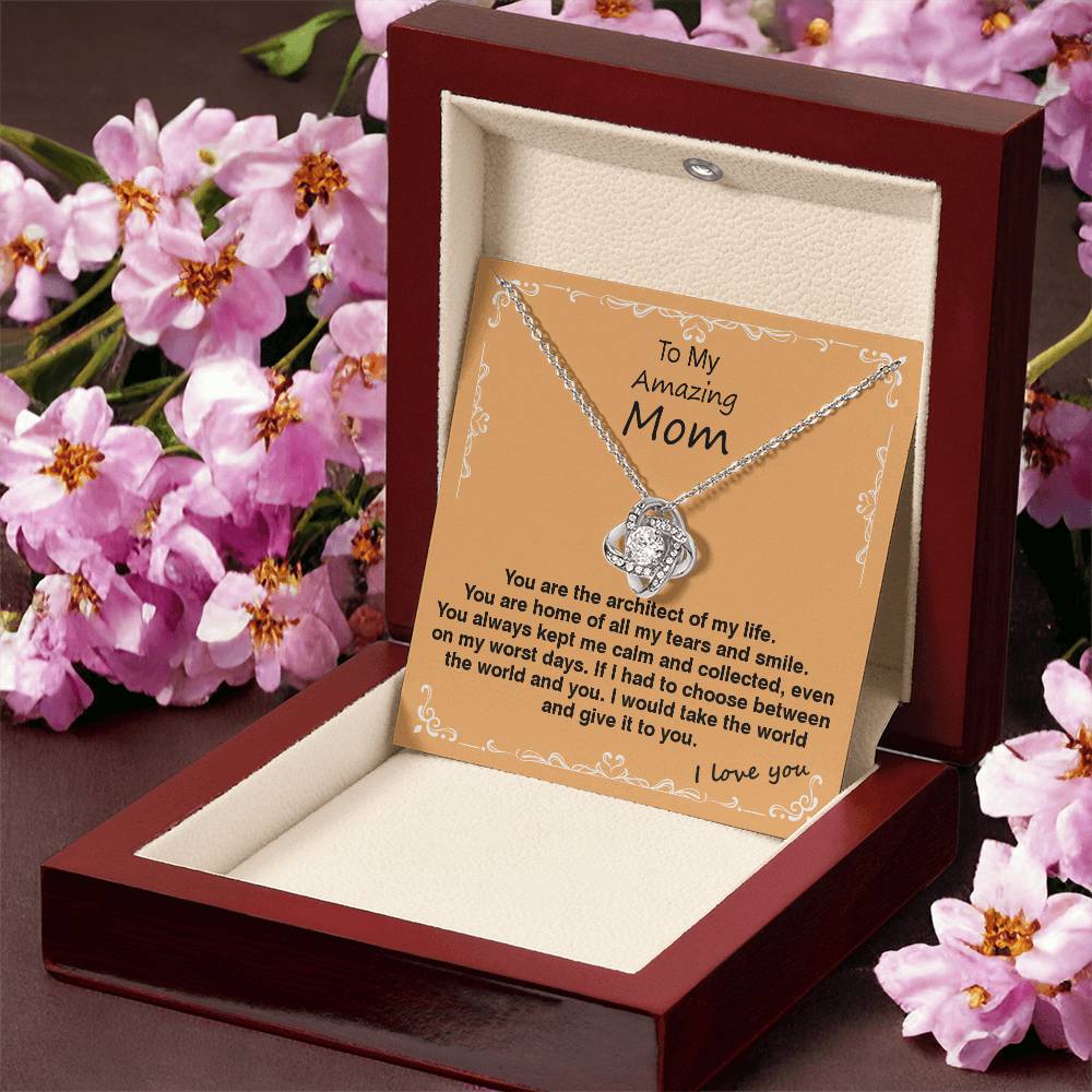 Love Knot Necklace With Architect Of My Life Message Card Love Knot Necklace