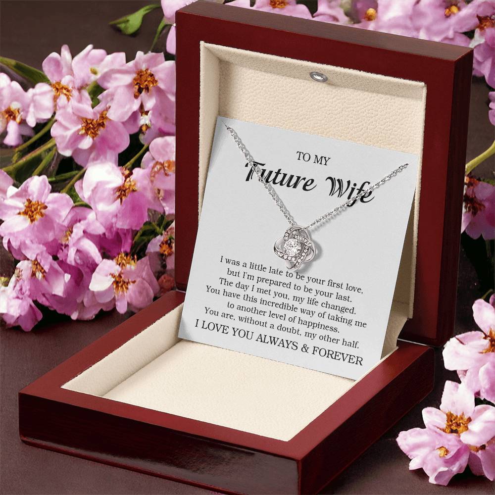 To My Future Wife Necklace Gift For Her Wife To Be Engagement Girlfriend Love Knot Necklace
