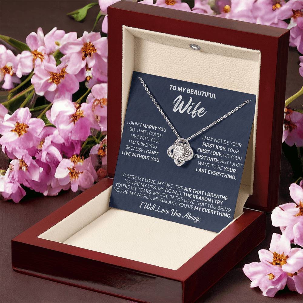 Gift For Wife - Lux Marry I Breath Love Knot Necklace Love Knot Necklace