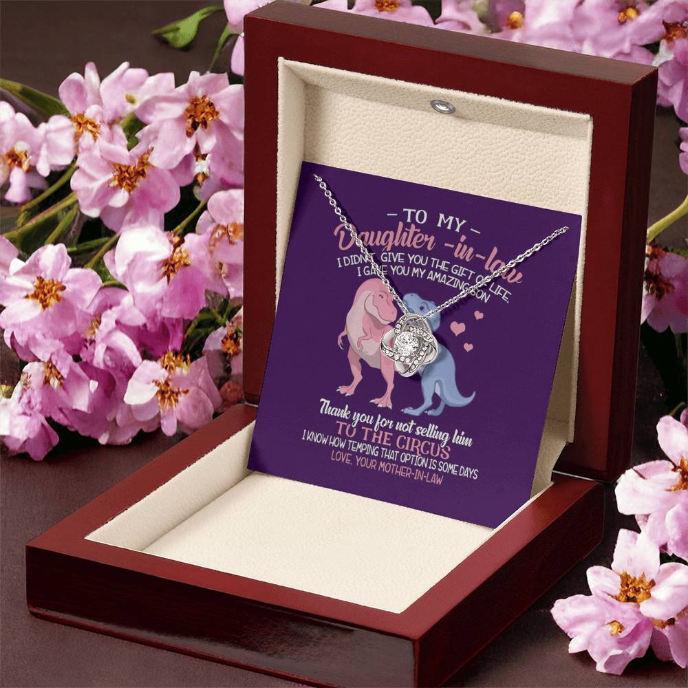 To My Daughter-In-Law Gift For Daughter-In-Law Daughter-In-Law Necklace Love Knot Necklace