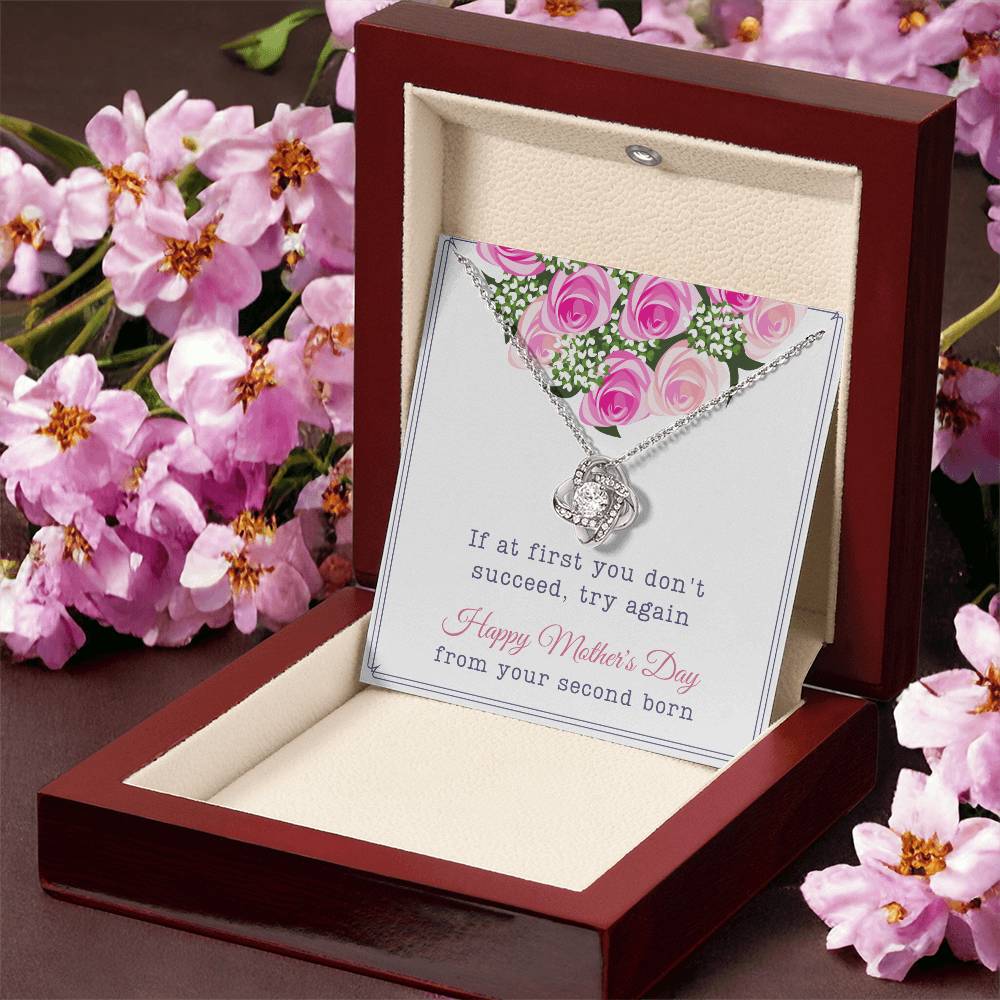 Second Born Mother's Day Gift Love Knot Necklace