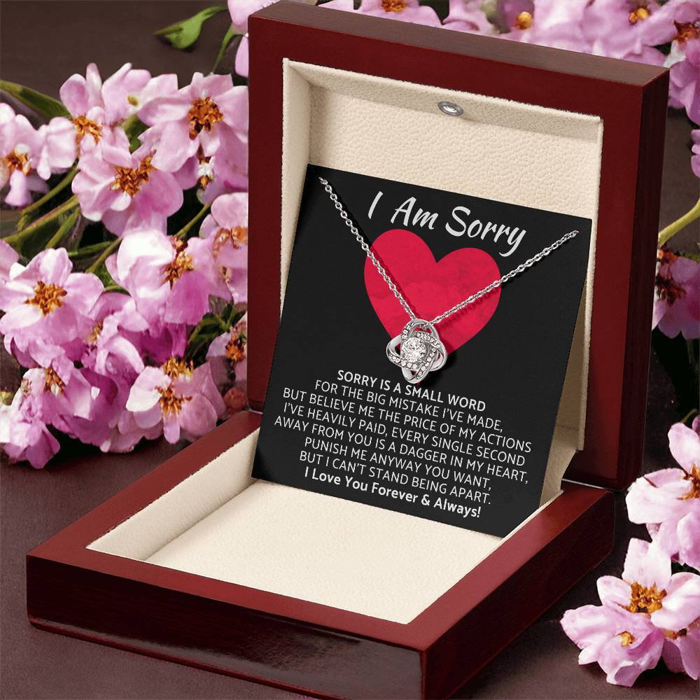 Premium I Am Sorry Gift for Your Love Knot Necklace