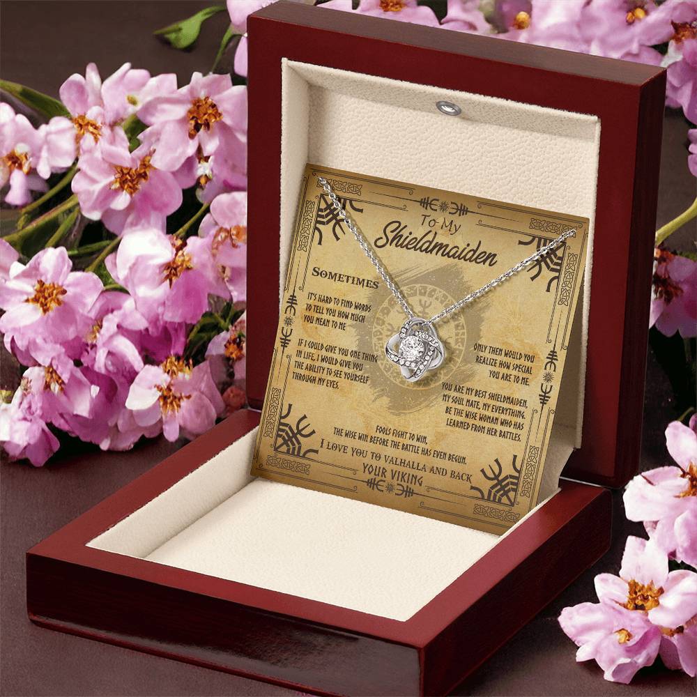 To My Shieldmaiden Necklace Sentimental Gift For Her Wife Gift From H Love Knot Necklace