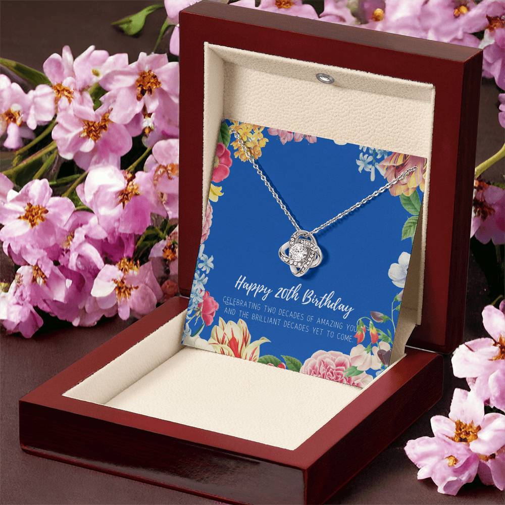 20Th Birthday Gifts For Women Necklace For Her 2 Decade Jewelry 20 Years Old 20Th Birthday Gift Necklace Jewelry Gift F Love Knot Necklace