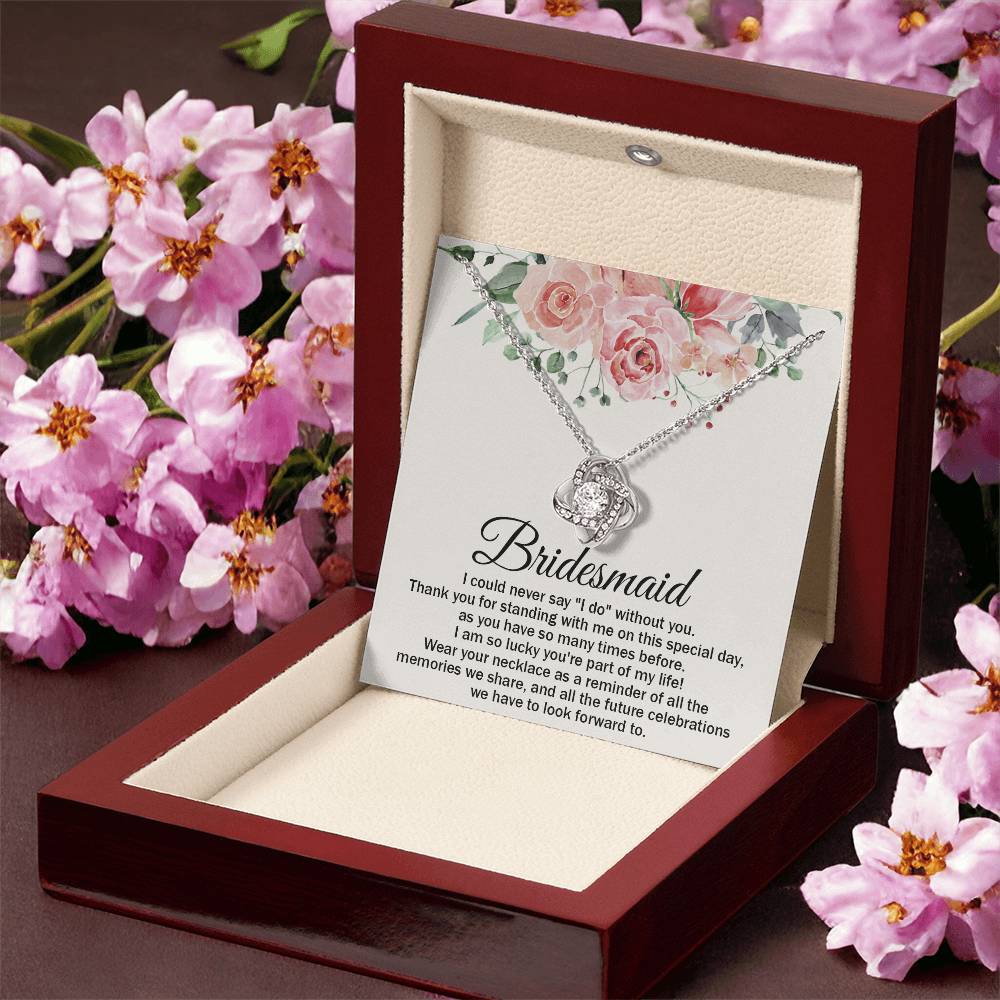 Bridesmaid Necklace Bridesmaid Thank You Gift Wedding Gift For Brid Love Knot Necklace