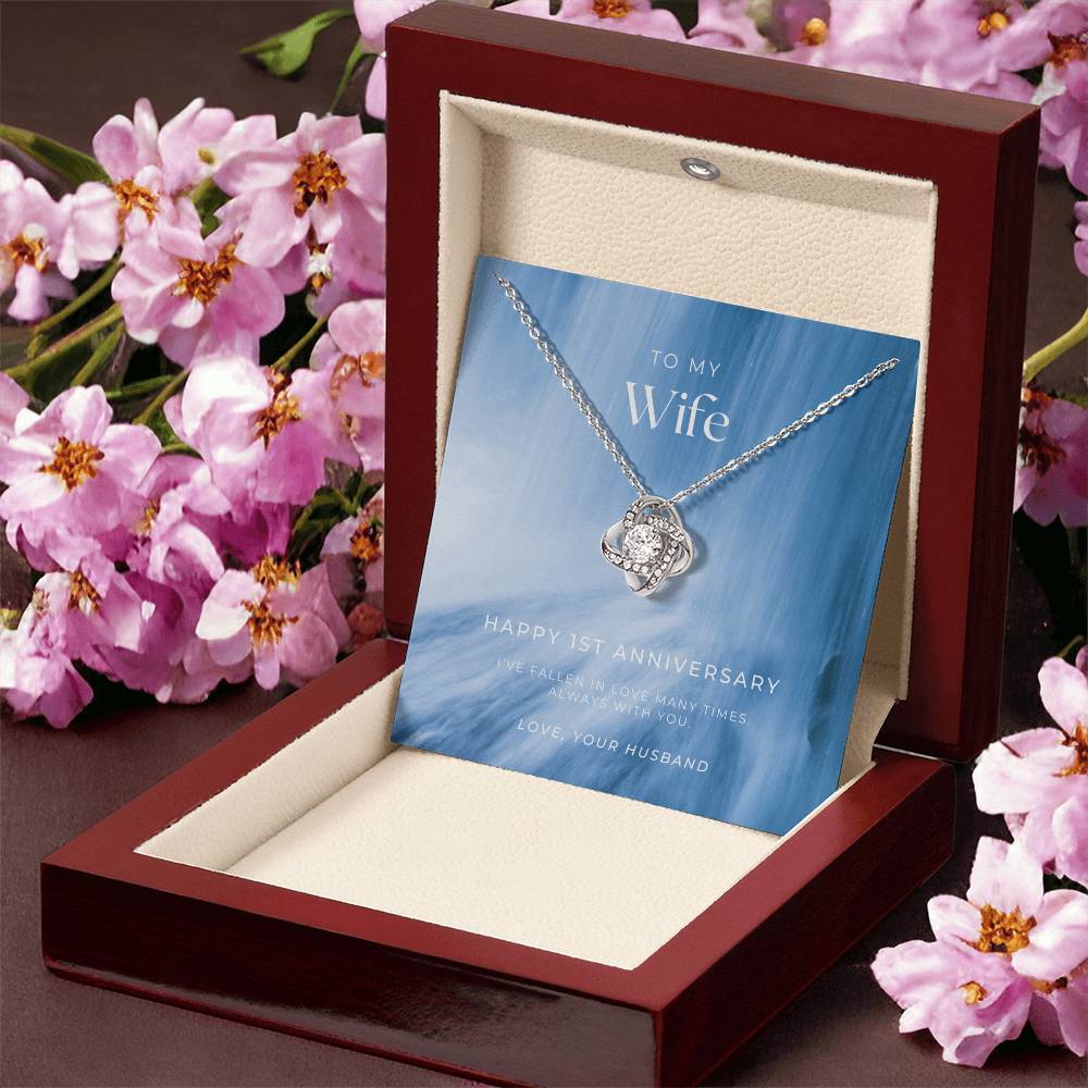 1 Year Anniversary Gift For Wife 1 Year Anniversary Gifts 1 Year Wedding Anniversary Gift Ideas 1St Wedding Anniversary Gift F(3) Love Knot Necklace