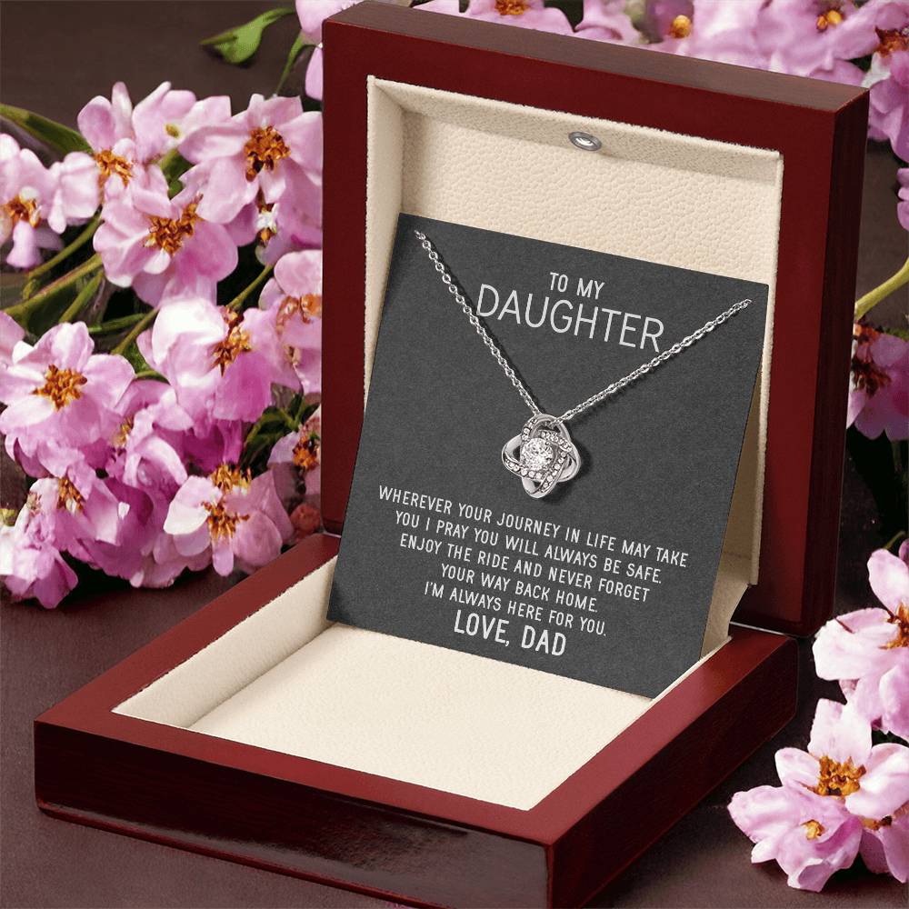 To My Daughter Necklace Gift From Dad Mothers Day Gift For Daughter From Father Sentimental Jewelry Gifts For Dad To Da Love Knot Necklace