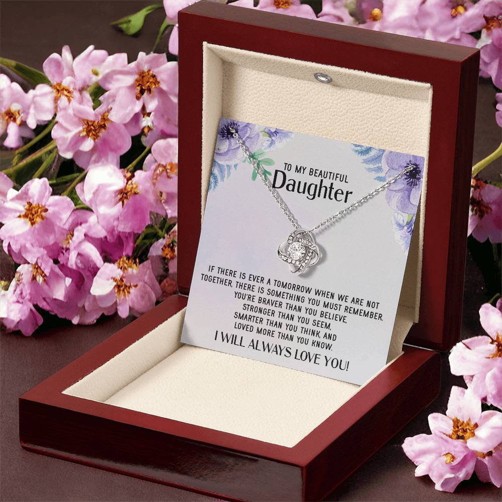 To My Daughter Necklace Gift From Mom Mothers Day Gift For Daughter From Mother Sentimental Jewelry Gifts For Daughter 1 Love Knot Necklace