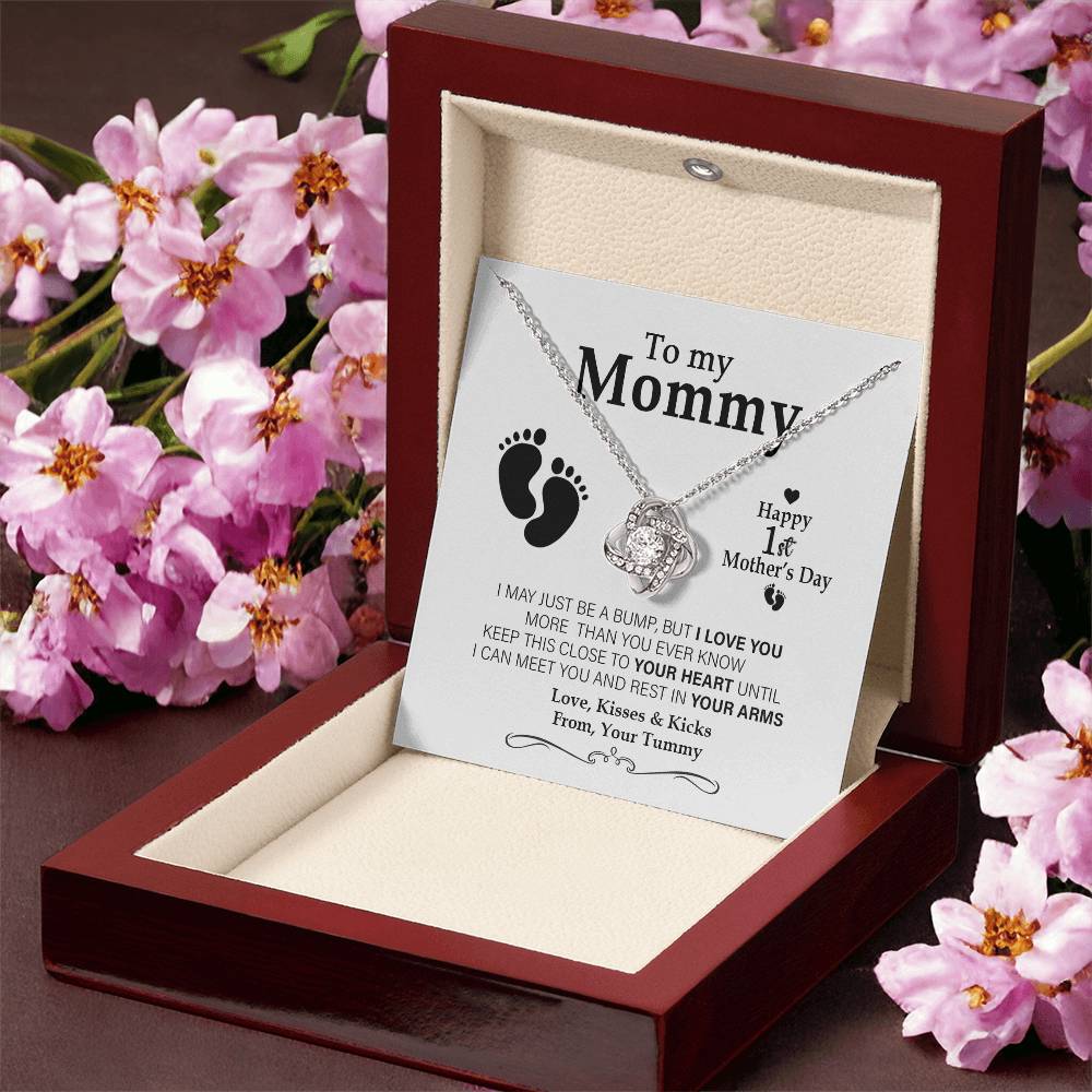 Happy 1St Mother's Day Expecting Mother Gift Present For Pregnant Friend Not For Baby Unique Gifts For Mom To Be Love Knot Necklace