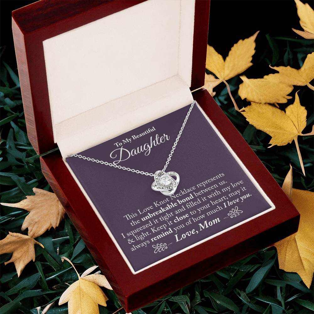 To My Beautiful Daughter - The Love Knot Necklace Love Knot Necklace