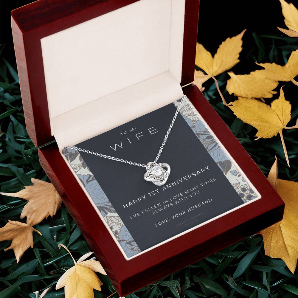 1 Year Anniversary Gift For Wife 1 Year Anniversary Gifts 1 Year Wedding Anniversary Gift Ideas 1St Wedding Anniversary Gift F(7) Love Knot Necklace