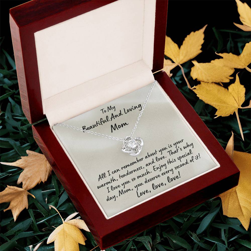 The Beautiful Love Knot Necklace For Mom On Mother's Day Love Knot Necklace