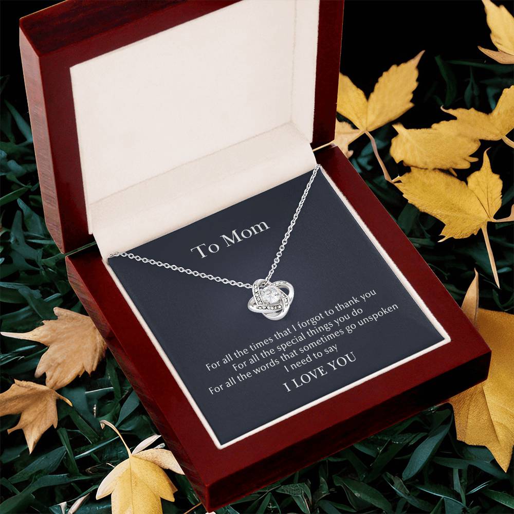 To Mom Love Knot Necklace